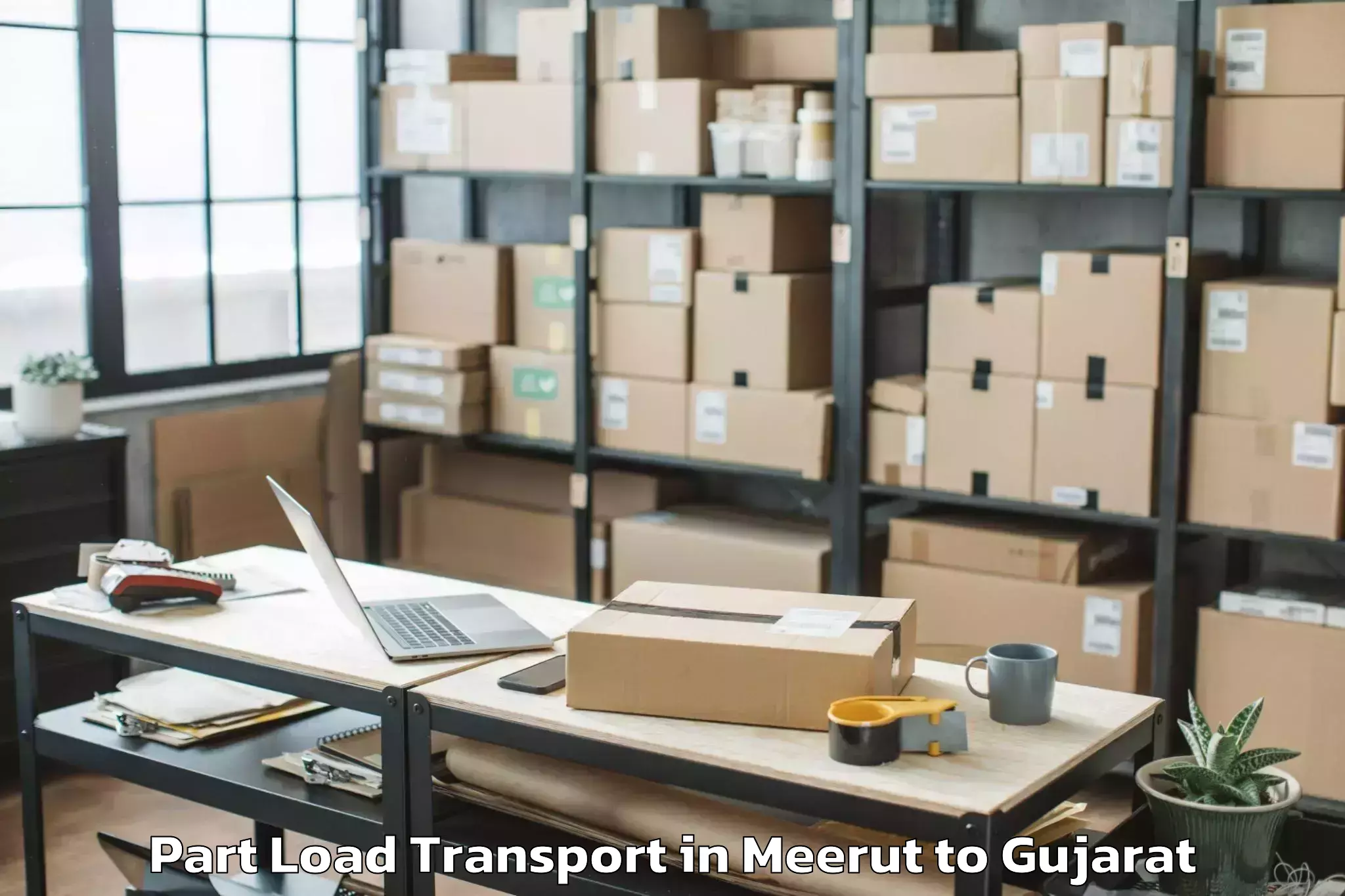 Top Meerut to Halol Part Load Transport Available